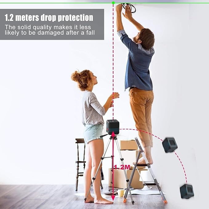 Laser Level, RockSeed Cross Line Laser with Self-Leveling, Vertical and Horizontal Line, Rotatable 360 Degree, Carrying Pouch, Battery Included(Green)