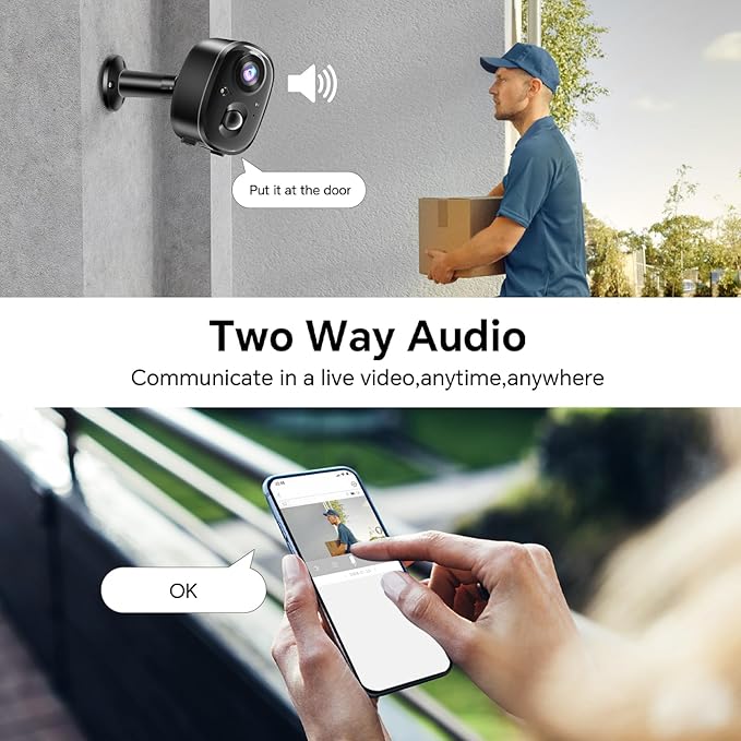 Security Camera Wireless Outdoor 2K Battery Powered Full Color Night Vision WiFi Indoor Camera 2-Way Talk Motion Detection Spotlight Alarms SD/Cloud Storage for Home Security Yard Kids Pets Waterproof