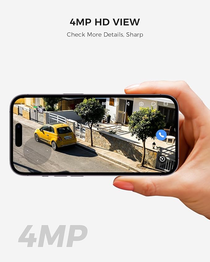 Hiseeu Solar Camera Wireless Outdoor, Home Security Camera System, 2.4G & 5G WiFi, Solar-Powered 4MP 8 Cam-Kit, Color Night Vision, 360° View, Pan & Tilt, 1TB HDD Local Recording, No Montly Fees