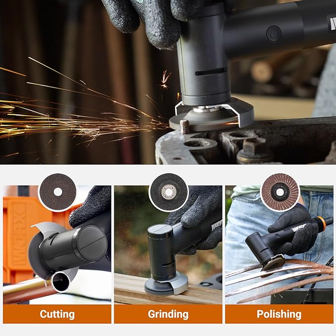 Crafting Tool Combo Kit - Rotary Tool, Angle Grinder, Soldering Iron for Sanding, Carving, Drilling, Engraving and Cutting, 20V Power Share Battery & 58-Piece Accessories Included