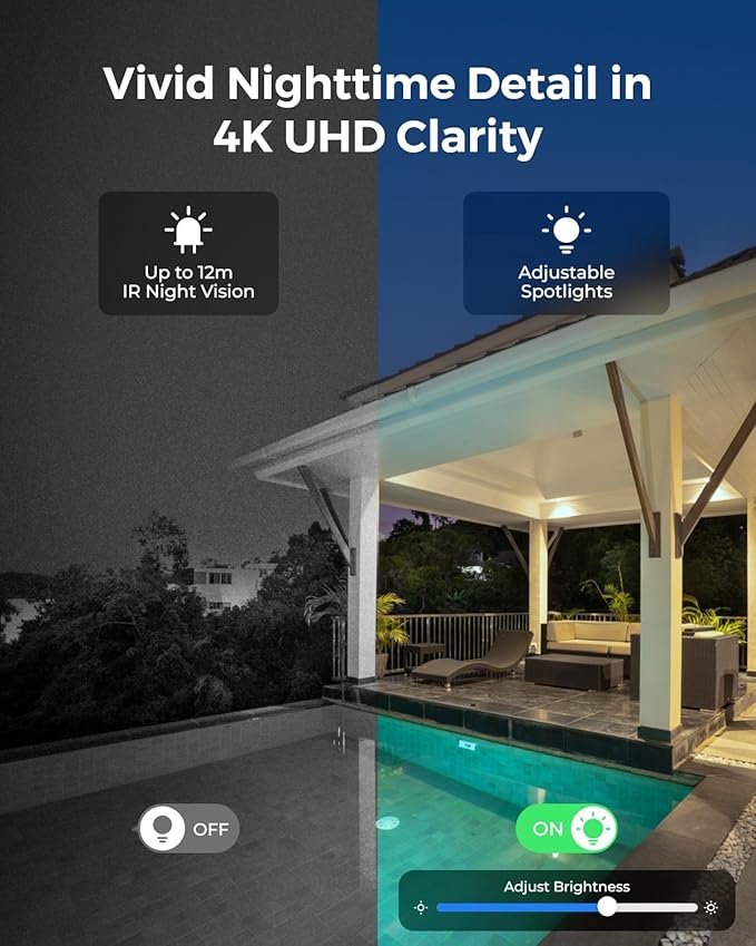 Reolink 4K Security Camera System with PT Auto-Tracking, 355°Pan 50°Tilt, 4K PoE Cameras Home Surveillance Wired Outdoor, Smart AI Detection, Spotlights & 2-Way Talk, 8CH NVR 2TB HDD, RLK8-800PT4