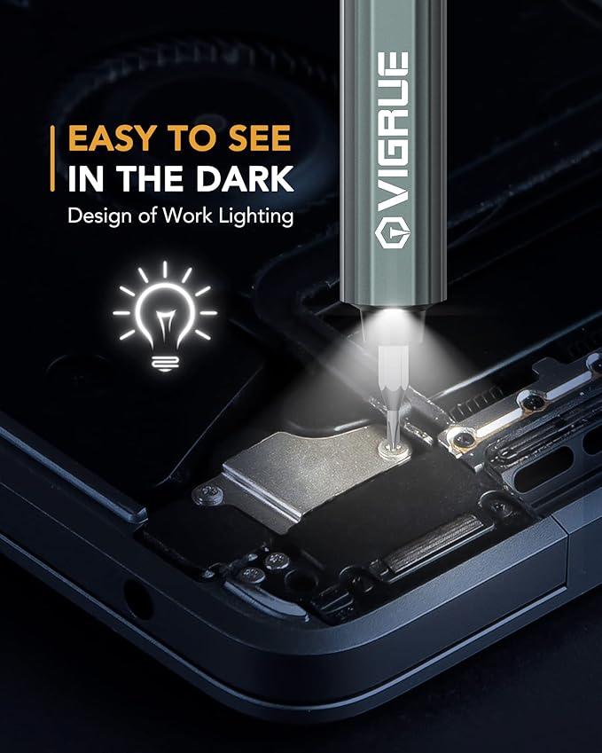 VIGRUE Electric Screwdriver with Display, Mini Cordless Precision Screwdriver Set with 48 Magnetic Bits, Small Electric Screwdriver For Electronics Laptops Glasses Clocks