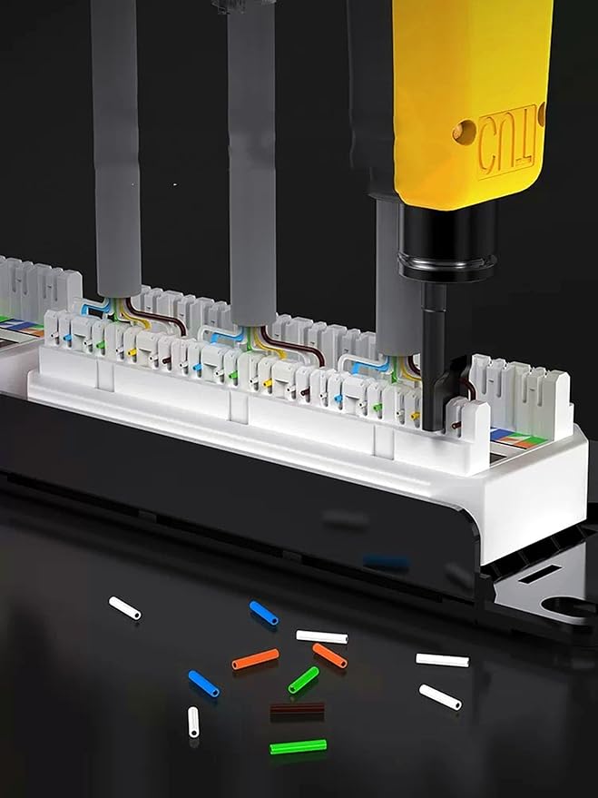 RJ45 Crimp Tool Kit Pass Through, Network Tool Kit, Ethernet Crimper for Cat6 Cat5e Cat5 8P/6P Connectors, Wire Tracker, 110/88 Punchdown Tool, Cat6 Pass Through Connectors, Stripper, Cutter