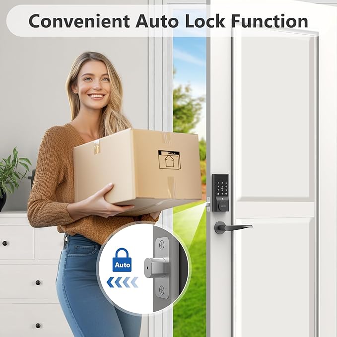 Devo G5 Smart Lock, Front Door Keyless Entry Door Lock, Bulit-in WiFi Door Lock, App Remote Control, Digital Smart Deadbolt, Electronic Touchscreen Keypad, Auto Locks, Easy Installation(Silver)