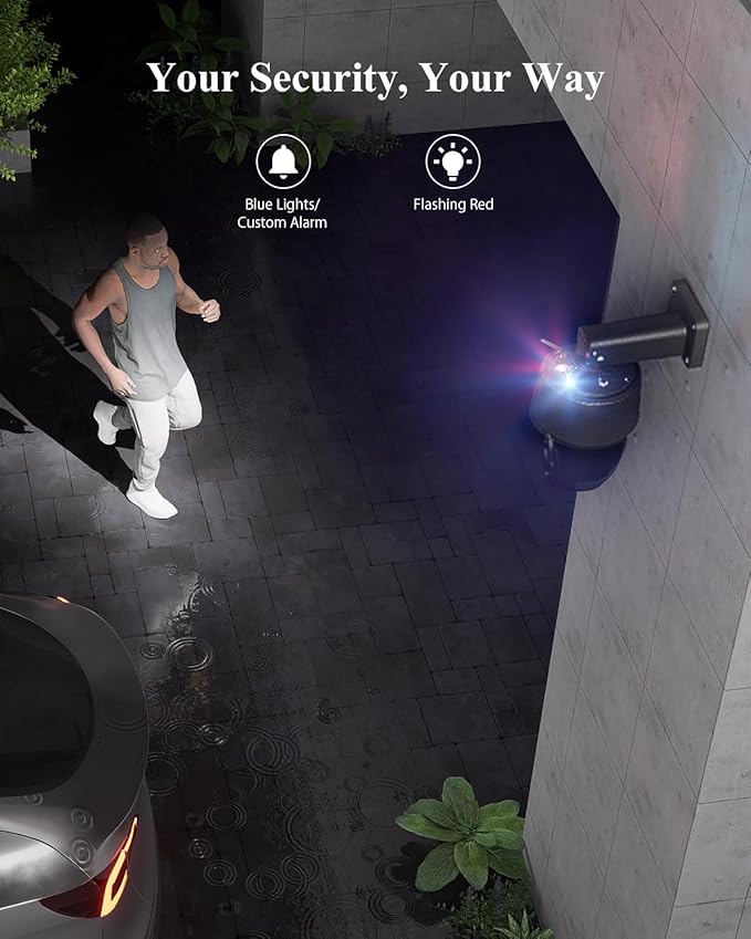 Ctronics [10X Hybrid Zoom] Dual-Lens 4K 8MP Security Camera Outdoor, Auto Tracking & Zoom, 2.4/5GHz WiFi, AI Human/Vehicle/Animal Detection, 256GB TF/Cloud/FTP/NAS Storage, Color Night Vision