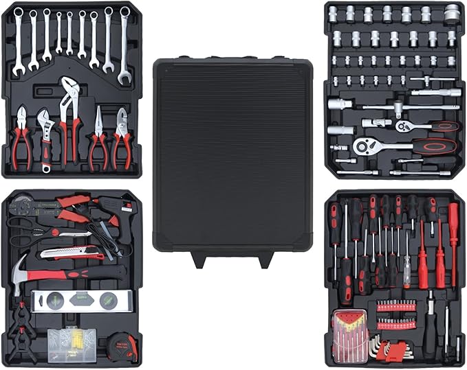 900PCS Complete Home Tool Set Versatile Rolling Tool Kit for Professional Repair and Maintenance - Heavy and Duty Portable Tool Box with Wheels