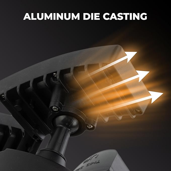 LED Motion Sensor Outdoor Lights, 38W 4000LM 5000K Daylight, IP65 Waterproof Flood Light, 2 Head Dusk to Dawn Motion Detected Security Lights for Patio, Garage, Yard (Black)