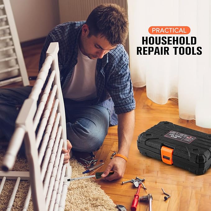 9 Piece Tool Kit for Home, Small Tool Sets for Men, Women, Mini Hand Tools with Plastic Tool box, Ideal for Household, Repair