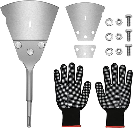 5 inch Floor Scraper Kit with Replacement Blades,Tile Removal Tool Chisel Bit Heavy Duty for Rotary Hammer Drill,Used for Mortar Removal and Laminate Floor etc.