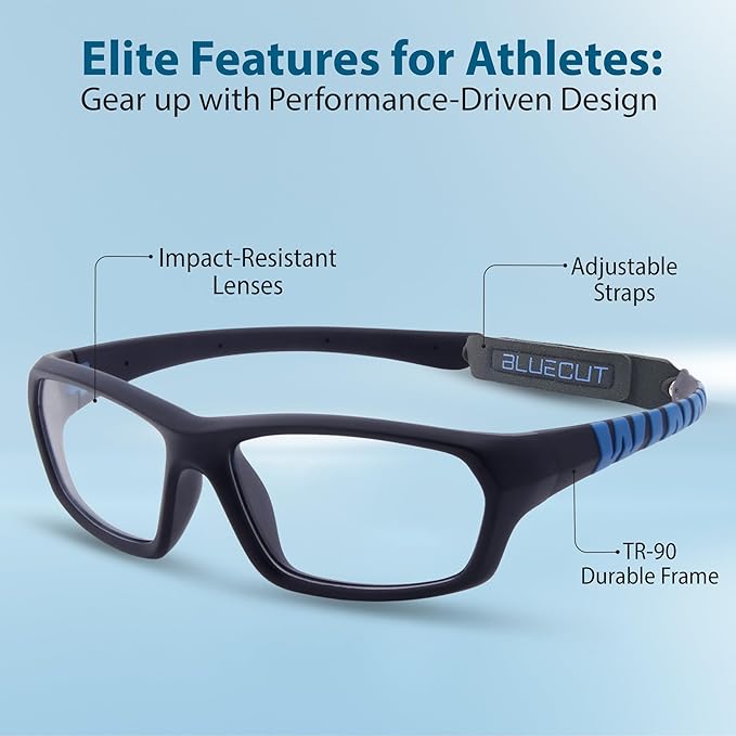 BLUE CUT Sports Protection Goggles, Anti-Fog Lenses Safety Glasses for Basketball, Pickleball and All Outdoor Sports