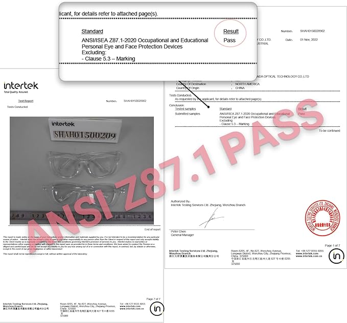 MORK&SUKY Safety Glasses, Stylish Goggles With No Fog Lense, Alternatives To Regular Protective Eyewear For Lab and Nursing.