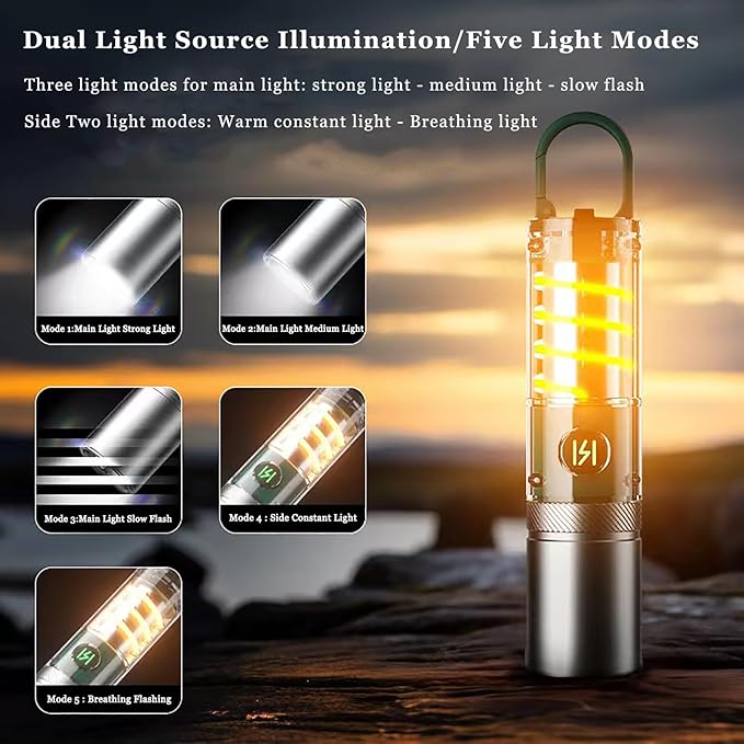 High Power Flashlights, 100000 High Lumen Rechargeable LED Flashlights, 6 Modes, Waterproof and Powerful Flashlights, Suitable for Family Camping and Hiking