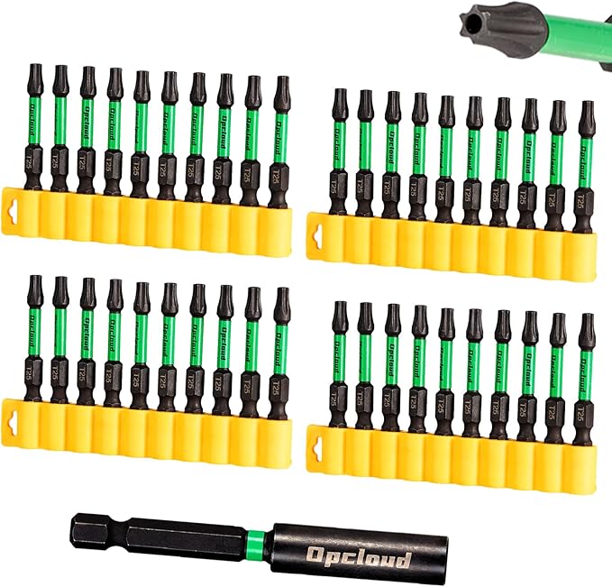 T25 Impact Screwdriver Bit Set, 41 Pieces 2”S2 Steel Magnetic Security #25 Torx Tips Driver Power Bit Set with Extension Impact Bit Holder