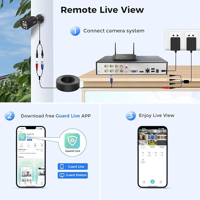 Hiseeu 3K Wired Security Camera System with Audio,3TB HDD,5MP 8CH Surveillance DVR,8 X5MP Security Cameras,Dual Light,Human/Vehicle Detection,Smart Playback for Home Security