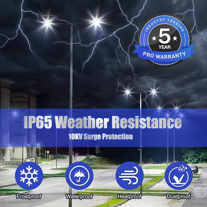 400W LED Parking Lot Light 56000 Lumen, UL DLC Parking lot Flood Lights 400W Arm Mount, Street Area IP65 5000K Waterproof 100-277VAC Input, Stadium Lights Outdoor, LED Pole Light Outdoor