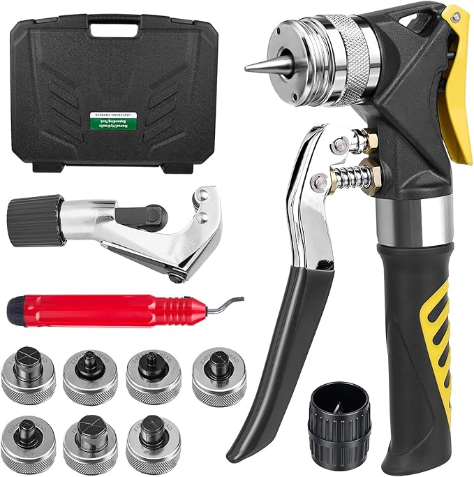 Super Stars Hydraulic Copper Tube Expander Kit – HVAC Swaging Tool with Tube Cutter, Deburring Tool