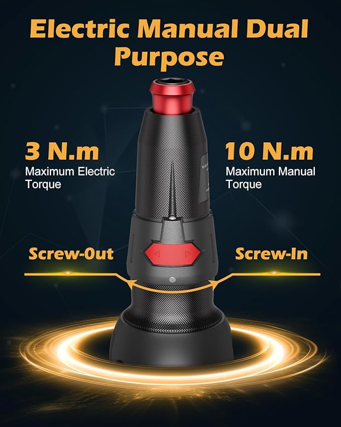 3.6V Cordless Screwdriver Set, Electric Screwdriver, Rechargeable Power Screwdriver, Electric Ball Grip Screwdriver, 3N.m/10N.m MAX, 280 RPM, Type-C Charging, LED Light for Electronics, DIY