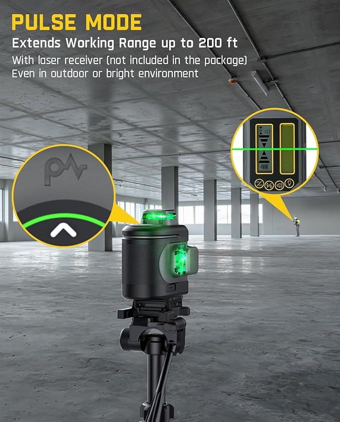 Fanttik D16 APEX Professional Laser Level 4 x 360°, 16 Lines Self-Leveling Cross Line Laser with LED Screen for Construction, 5200 mAh Battery Rechargeable, Magnetic Support and Shoulder Bag