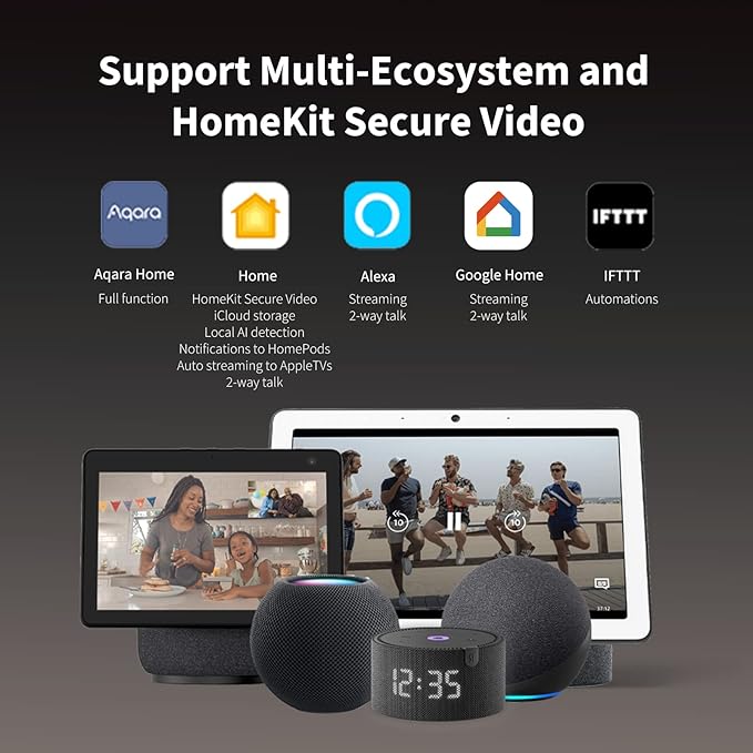 Aqara Video Doorbell G4 (Chime Included), 1080p FHD HomeKit Secure Video Doorbell Camera, Local Face Recognition and Automations, Wireless or Wired, Supports Apple Home, Alexa, Google, IFTTT, Gray