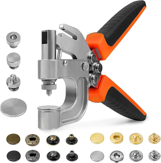 Sopnom Leather Snap Button Kit, Heavy Duty Snaps Fastener Kit Snaps Press Pliers and 12.5mm Leather Buttons, 4Colors 40Sets Snaps for Fabric, Clothes, Jackets, Purse, Belts, Bags, Tool Kit