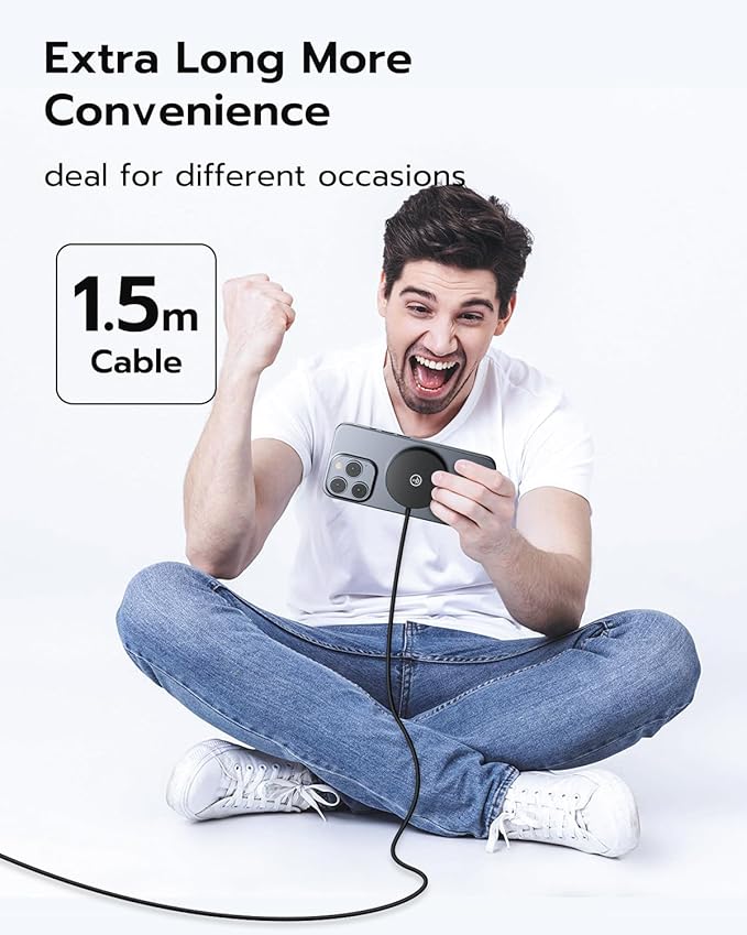 NewQ Magnetic Wireless Charging Pad, Certified 15W Wireless Charger Mag-Safe Compatible with iPhone 16/16 Plus/16 Pro/16 Pro Max/15/14/13/12 Series (2Pack)