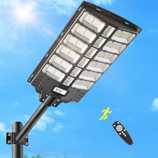5000W Solar Street Lights Outdoor 500000LM 936PCS LED Commercial Parking Lot Lights Dusk to Dawn Waterproof Solar Security Flood with Motion Sensor and Remote for Yard Warehouse Garage Driveway