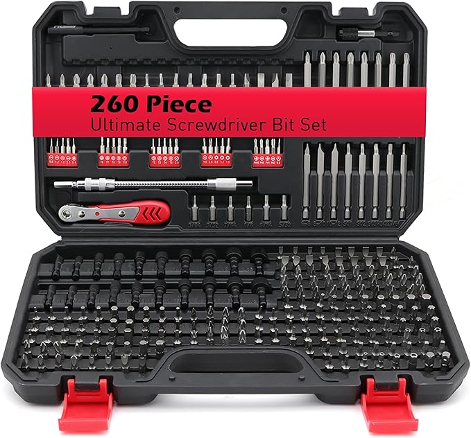 260-Piece Ultimate Precision Screwdriver Bit Set, Premium Security Bit Set Includes Magnetic Security Bits, Nut Driver, Ratchet Wrench and Bits Holder