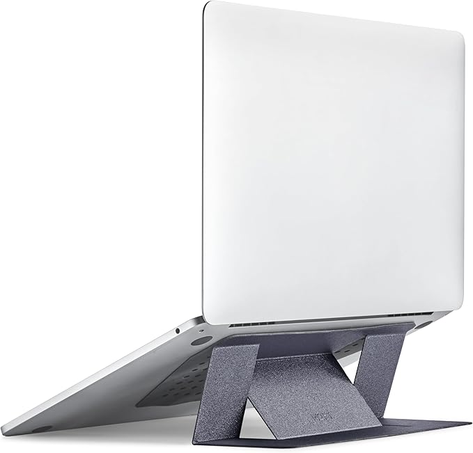 MOFT Laptop Stand for Desk, Adhesive MacBook Computer Stand with 2 Adjustable Viewing Angles, Foldable and Portable Laptop Riser Compatible with 11"-16" Laptops, Starry Grey(Adhesive Version)