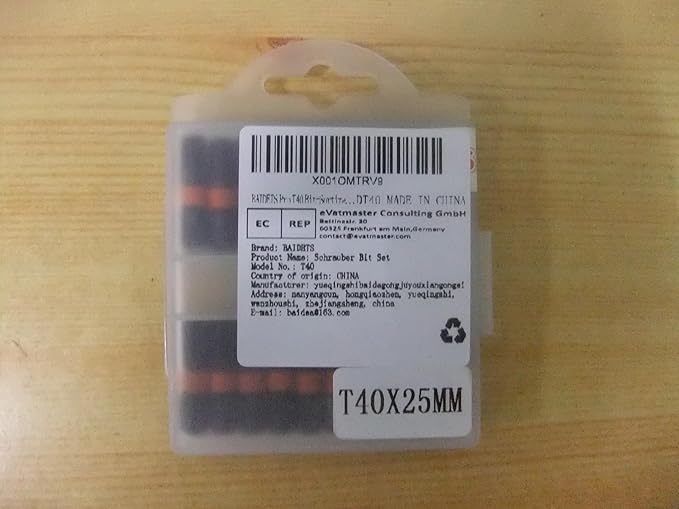 Pro T40 Bit Assortment - Screwdriver Bits Set 20Pcs, 25mm Length, Torx Screwdriver Bit, 1/4 Inch Hex Shank, with Storage Box