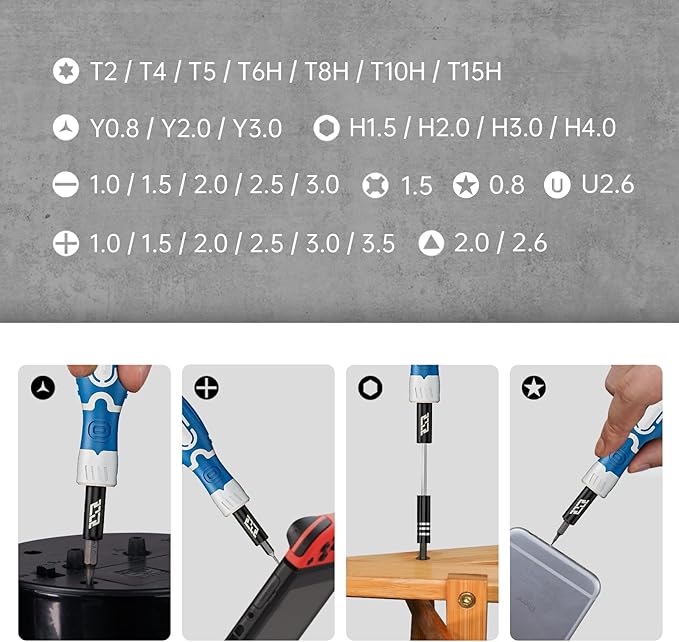 Precision Screwdriver Set, JAKEMY 33 in 1 Professional Electronics Repair Tool Kit with 30 Bits Magnetic Driver Kit Small Laptop Screwdriver Kit for Macbook, PC, iPhone, Xbox, Console, Watch, Toys