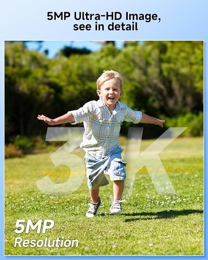 ZHXISND 5MP 10CH Home Security Camera System Outdoor, 5G/2.4G WiFi 4K Surveillance 10" Monitor with 1TB HDD for 24/7 Recording, Auto-Tracking, Color Night Vision, DC Power Plug-in, 0 Monthly Fee