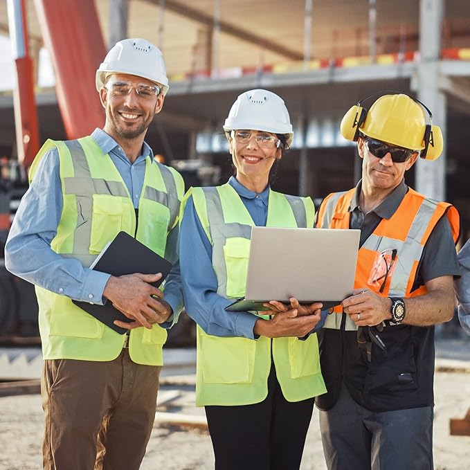 ATERET Rival Safety Glasses - Clear, Hard Coated, Rubber Temples Nose Piece - Suitable for Nurses Mechanic Electrician Construction, Laboratory Safety Protection (12 Pairs, Clear/Rival)