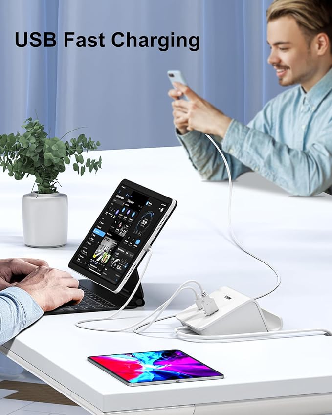 VHBW USB C Charger Block,6 Port 3A and 3C Multiple USB Charging Station,35W Fast USB C Charging Plug for iPhone 15/15pro/14/13/12,Samsung Galaxy S23/S22/S21,etc(6USB-3A3C-White)