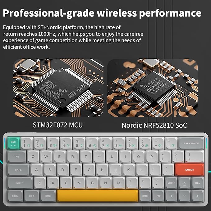 nuphy Air60 V2 Portable Wireless Keyboard 60% Low Profile Mechanical Keyboard Support QMK/VIA Compatible with Windows/mac OS/Linux Supports Bluetooth 5.1/2.4GHz/Wired (USB-C) White-Gateron Red Switch