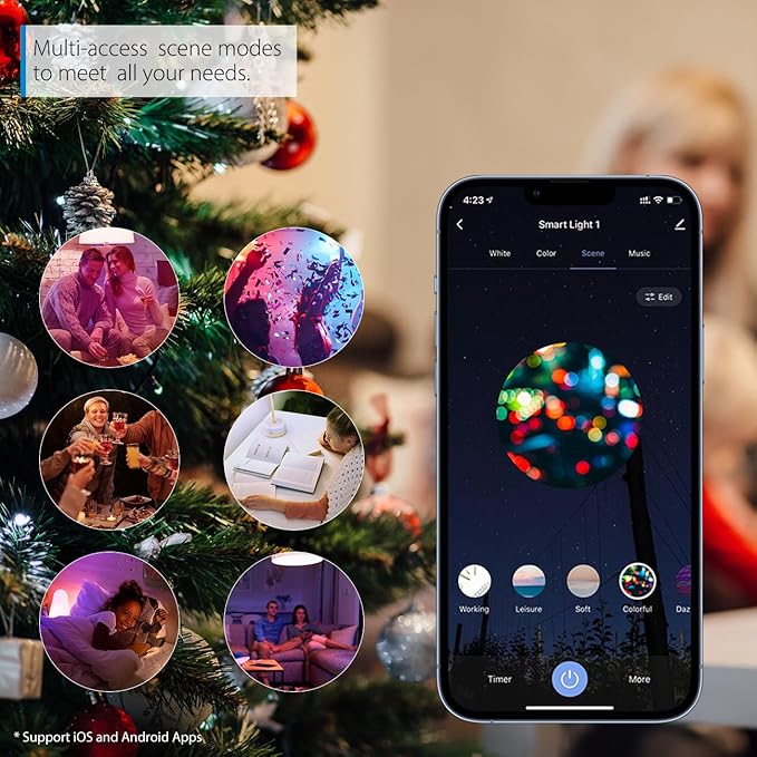 LVWIT Smart Light Bulbs Alexa, BR30 60W Equivalent, E26 Smart LED, Work with Google Assistant, Smart Life App, Tuya App, RGB Color Changing Bulb (8.5W), No Hub Required, 4-Pack