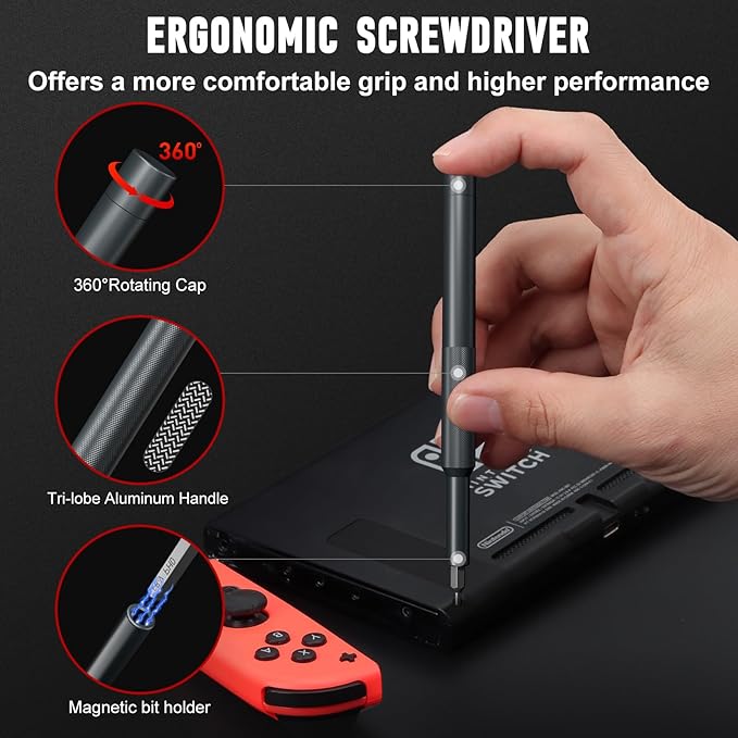 SHARDEN Small Screwdriver Set, 31 in 1 Screw Driver Set Kit with Torx, Phillips, Flathead, Mini Repair Tools Kit for Laptop, Phone, MacBook, Computer, Electronics, Glasses, Watch