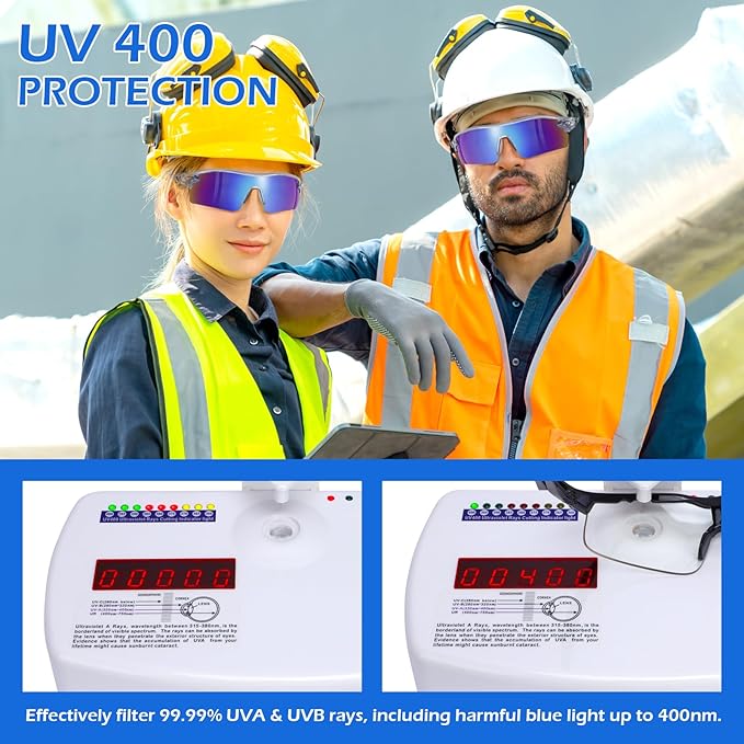 OXG 12 Pack Safety Glasses for Men Women, ANSI Z87.1 Safety Goggles Impact Resistant Protective Eyewear for Work, Outdoor