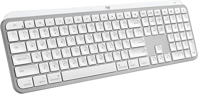 Logitech MX Keys S for Mac, Wireless Keyboard, Fluid, Precise Laptop-Like Typing, Programmable Keys, Backlit, Bluetooth USB C Rechargeable for MacBook Pro, MacBook Air, iMac, iPad - Pale Grey