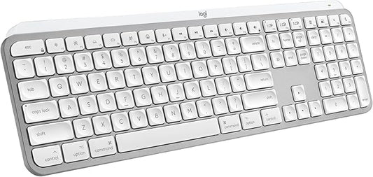 Logitech MX Keys S for Mac, Wireless Keyboard, Fluid, Precise Laptop-Like Typing, Programmable Keys, Backlit, Bluetooth USB C Rechargeable for MacBook Pro, MacBook Air, iMac, iPad - Pale Grey