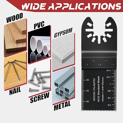 Adust 110 Wood Multi Tools Blades Kits Multitool Blades Oscillating Saw Blades Fit Dewalt Tools Ryobi Bosch Ridgid Milwaukee Rockwell Fein Multimaster Craftsman Oscillating Tool Blades (110)