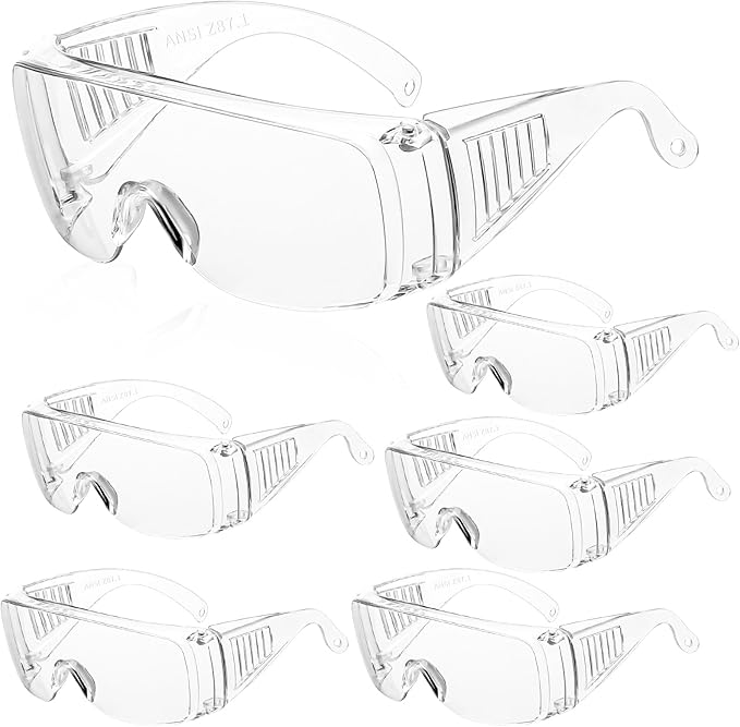 WFEANG Clear Safety Glasses bulk, Lightweight Protective Eyewear For Men Women, Over Goggles Impact Scratch Resistant