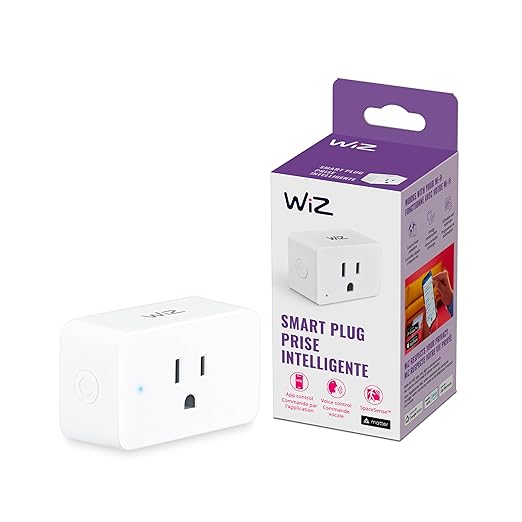 WiZ Connected WiZ Smart Plug Gen 2 - Pack of 1 - Type B - Connects to Your Existing 2.4Ghz Wi-Fi - Control App - Works with Google Home, Alexa and Siri Shortcuts - No Hub Required, White, 605450