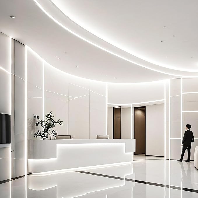 COB LED Strip Lights Cool White,24V Dimmable led Light Strip KIT with Remote and app Control,6000K 9.84FT/3m 8mmwide Ra>90 Cuttable Flexible Strip Lights for Bedroom,TV Lights,Cabinet