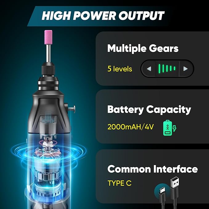 Saker 4-in-1 Electric Screwdriver Cordless, Detachable Tool Head for Box Cardboard Cutter & Rotary Tool, LED Flashlight, 2.5N.M, Home Tool Kits for House Repair, Handyman, DIY(65 Pieces)