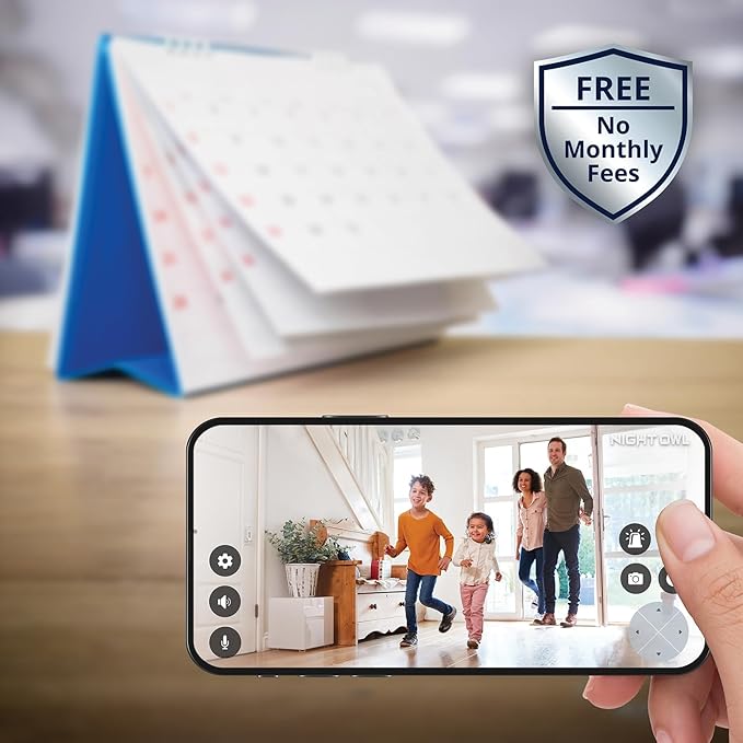 Night Owl 8 Channel Wi-Fi Video Home Security Hub with (4) Plug-in Wi-Fi 4K HD Indoor/Outdoor Spotlight Cameras with 2-Way Audio and 64GB microSD Card (Expandable up to 8 Cameras)