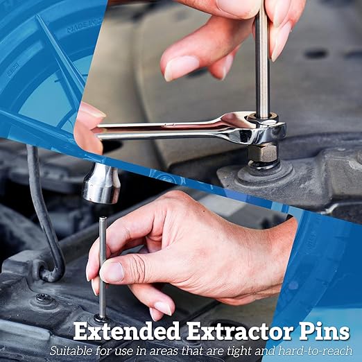 Broken Bolt Extractor, 25 PCS Drill Bit Extractor Set,Easy Out Drill Bit Guides,Drill Extractor Kit for Removing Stripped,Damaged,Rusted, Rounded-Off Bolts, Automotive Nuts & Screws