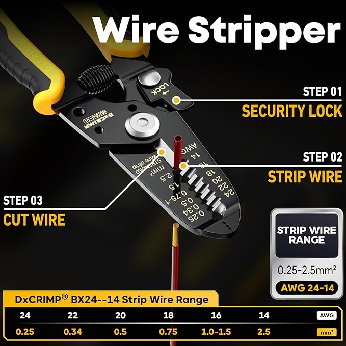 Spade Connector Kit, 21 Types Wire Connectors Kit with Crimping Tool for 24-14 AWG Spade Connector Crimper, Wire Terminal Crimping Tool, Open Terminal Crimping Tool Kit