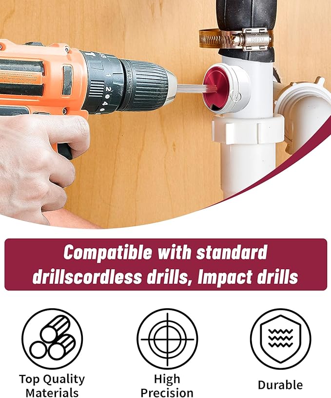 Pipe Reamer with 1-½-Inch Head Aluminum Fitting Saver, Socket Saver For SCH40, ABS Pipe, Water Lines