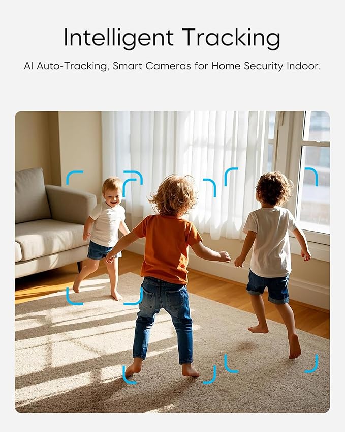 VSTARCAM Security Camera Indoor, Dual Cameras, 2K QHD Security Camera with 10× Zoom, 360° Camera, Baby Monitor, Pet Camera, Human/Pet Detection, AI Tracking, 2.4G Wi-Fi, 2-Way Audio, Plug in