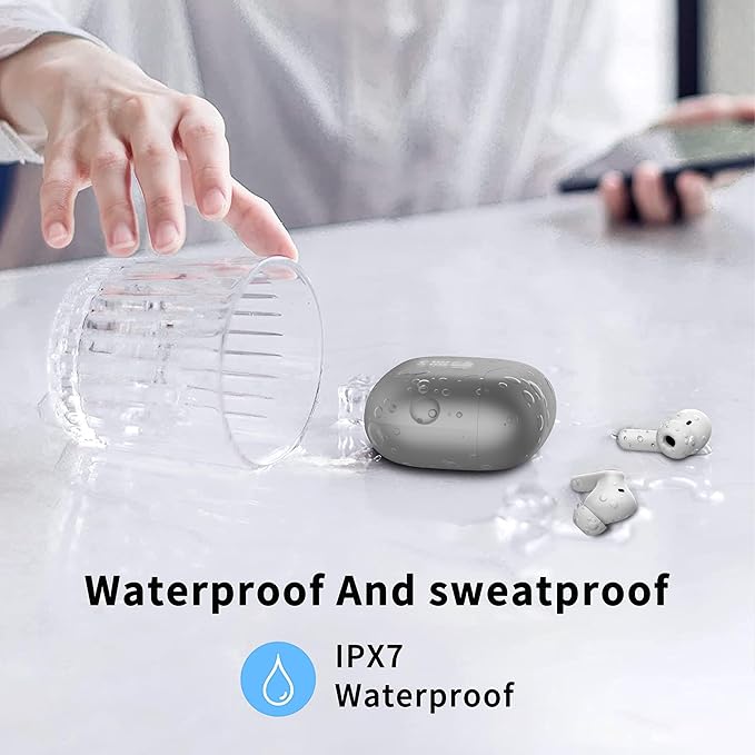 Wireless Earbuds, 2025 Bluetooth 5.4 Headphones in Ear with 4 ENC Noise Cancelling Mic, New Wireless Earphones HiFi Stereo Deep Bass 40H Playtime, LED, in-Ear Bluetooth Ear Buds IP7, Dark Gery